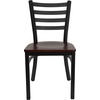 image:imageFlash Furniture HERCULES Series Black Ladder Back Metal Restaurant Chair  Black Vinyl SeatMahogany Wood
