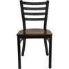 image:imageFlash Furniture HERCULES Series Black Ladder Back Metal Restaurant Chair  Black Vinyl SeatMahogany Wood