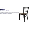image:imageFlash Furniture HERCULES Series Black Ladder Back Metal Restaurant Chair  Black Vinyl SeatMahogany Wood