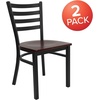 image:imageFlash Furniture HERCULES Series Black Ladder Back Metal Restaurant Chair  Black Vinyl SeatMahogany Wood