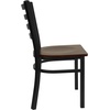 image:imageFlash Furniture HERCULES Series Black Ladder Back Metal Restaurant Chair  Black Vinyl SeatMahogany Wood