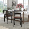 image:imageFlash Furniture HERCULES Series Black Ladder Back Metal Restaurant Chair  Black Vinyl SeatMahogany Wood