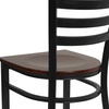 image:imageFlash Furniture HERCULES Series Black Ladder Back Metal Restaurant Chair  Black Vinyl SeatMahogany Wood
