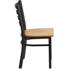 image:imageFlash Furniture HERCULES Series Black Ladder Back Metal Restaurant Chair  Black Vinyl SeatNatural Wood