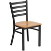 image:imageFlash Furniture HERCULES Series Black Ladder Back Metal Restaurant Chair  Black Vinyl SeatNatural Wood