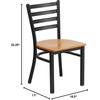 image:imageFlash Furniture HERCULES Series Black Ladder Back Metal Restaurant Chair  Black Vinyl SeatNatural Wood