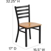 image:imageFlash Furniture HERCULES Series Black Ladder Back Metal Restaurant Chair  Black Vinyl SeatNatural Wood
