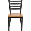 image:imageFlash Furniture HERCULES Series Black Ladder Back Metal Restaurant Chair  Black Vinyl SeatNatural Wood