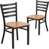 image:imageFlash Furniture HERCULES Series Black Ladder Back Metal Restaurant Chair  Black Vinyl SeatNatural Wood