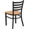 image:imageFlash Furniture HERCULES Series Black Ladder Back Metal Restaurant Chair  Black Vinyl SeatNatural Wood