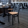 image:imageFlash Furniture HERCULES Series Black Ladder Back Metal Restaurant Chair  Black Vinyl SeatNatural Wood