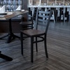 image:imageFlash Furniture HERCULES Series Black Ladder Back Metal Restaurant Chair  Black Vinyl SeatWalnut Wood