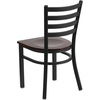image:imageFlash Furniture HERCULES Series Black Ladder Back Metal Restaurant Chair  Black Vinyl SeatWalnut Wood