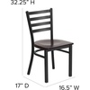 image:imageFlash Furniture HERCULES Series Black Ladder Back Metal Restaurant Chair  Black Vinyl SeatWalnut Wood