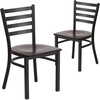 image:imageFlash Furniture HERCULES Series Black Ladder Back Metal Restaurant Chair  Black Vinyl SeatWalnut Wood