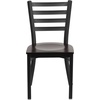 image:imageFlash Furniture HERCULES Series Black Ladder Back Metal Restaurant Chair  Black Vinyl SeatWalnut Wood