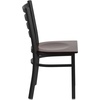 image:imageFlash Furniture HERCULES Series Black Ladder Back Metal Restaurant Chair  Black Vinyl SeatWalnut Wood