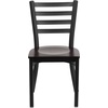 image:imageFlash Furniture HERCULES Series Black Ladder Back Metal Restaurant Chair  Black Vinyl SeatWalnut Wood