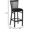 image:imageFlash Furniture HERCULES Series Black School House Back Metal Restaurant Barstool  Black Vinyl Seat Pack of 1Black Vinyl SeatBlack Metal Frame