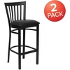 image:imageFlash Furniture HERCULES Series Black School House Back Metal Restaurant Barstool  Black Vinyl Seat Pack of 1Black Vinyl SeatBlack Metal Frame