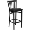 image:imageFlash Furniture HERCULES Series Black School House Back Metal Restaurant Barstool  Black Vinyl Seat Pack of 1Black Vinyl SeatBlack Metal Frame