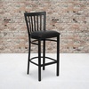 image:imageFlash Furniture HERCULES Series Black School House Back Metal Restaurant Barstool  Black Vinyl Seat Pack of 1Black Vinyl SeatBlack Metal Frame