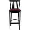 image:imageFlash Furniture HERCULES Series Black School House Back Metal Restaurant Barstool  Black Vinyl Seat Pack of 1BlackBurgundy