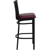 image:imageFlash Furniture HERCULES Series Black School House Back Metal Restaurant Barstool  Black Vinyl Seat Pack of 1BlackBurgundy