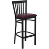 image:imageFlash Furniture HERCULES Series Black School House Back Metal Restaurant Barstool  Black Vinyl Seat Pack of 1Burgundy Vinyl SeatBlack Metal Frame