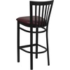 image:imageFlash Furniture HERCULES Series Black School House Back Metal Restaurant Barstool  Black Vinyl Seat Pack of 1Burgundy Vinyl SeatBlack Metal Frame