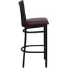 image:imageFlash Furniture HERCULES Series Black School House Back Metal Restaurant Barstool  Black Vinyl Seat Pack of 1Burgundy Vinyl SeatBlack Metal Frame