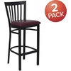 image:imageFlash Furniture HERCULES Series Black School House Back Metal Restaurant Barstool  Black Vinyl Seat Pack of 1Burgundy Vinyl SeatBlack Metal Frame