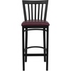 image:imageFlash Furniture HERCULES Series Black School House Back Metal Restaurant Barstool  Black Vinyl Seat Pack of 1Burgundy Vinyl SeatBlack Metal Frame