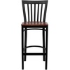 image:imageFlash Furniture HERCULES Series Black School House Back Metal Restaurant Barstool  Black Vinyl Seat Pack of 1Cherry Wood SeatBlack Metal Frame