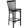 image:imageFlash Furniture HERCULES Series Black School House Back Metal Restaurant Barstool  Black Vinyl Seat Pack of 1Cherry Wood SeatBlack Metal Frame