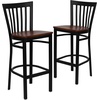 image:imageFlash Furniture HERCULES Series Black School House Back Metal Restaurant Barstool  Black Vinyl Seat Pack of 1Cherry Wood SeatBlack Metal Frame