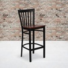image:imageFlash Furniture HERCULES Series Black School House Back Metal Restaurant Barstool  Black Vinyl Seat Pack of 1Cherry Wood SeatBlack Metal Frame