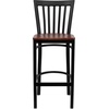 image:imageFlash Furniture HERCULES Series Black School House Back Metal Restaurant Barstool  Black Vinyl Seat Pack of 1Cherry Wood SeatBlack Metal Frame