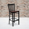 image:imageFlash Furniture HERCULES Series Black School House Back Metal Restaurant Barstool  Black Vinyl Seat Pack of 1Cherry Wood SeatBlack Metal Frame