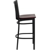 image:imageFlash Furniture HERCULES Series Black School House Back Metal Restaurant Barstool  Black Vinyl Seat Pack of 1Mahogany Wood SeatBlack Metal Frame