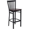 image:imageFlash Furniture HERCULES Series Black School House Back Metal Restaurant Barstool  Black Vinyl Seat Pack of 1Mahogany Wood SeatBlack Metal Frame