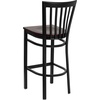 image:imageFlash Furniture HERCULES Series Black School House Back Metal Restaurant Barstool  Black Vinyl Seat Pack of 1Mahogany Wood SeatBlack Metal Frame