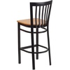 image:imageFlash Furniture HERCULES Series Black School House Back Metal Restaurant Barstool  Black Vinyl Seat Pack of 1Natural Wood SeatBlack Metal Frame