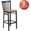 image:imageFlash Furniture HERCULES Series Black School House Back Metal Restaurant Barstool  Black Vinyl Seat Pack of 1Natural Wood SeatBlack Metal Frame