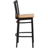 image:imageFlash Furniture HERCULES Series Black School House Back Metal Restaurant Barstool  Black Vinyl Seat Pack of 1Natural Wood SeatBlack Metal Frame