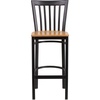 image:imageFlash Furniture HERCULES Series Black School House Back Metal Restaurant Barstool  Black Vinyl Seat Pack of 1Natural Wood SeatBlack Metal Frame