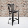 image:imageFlash Furniture HERCULES Series Black School House Back Metal Restaurant Barstool  Black Vinyl Seat Pack of 1Walnut Wood SeatBlack Metal Frame
