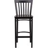 image:imageFlash Furniture HERCULES Series Black School House Back Metal Restaurant Barstool  Black Vinyl Seat Pack of 1Walnut Wood SeatBlack Metal Frame