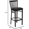 image:imageFlash Furniture HERCULES Series Black School House Back Metal Restaurant Barstool  Black Vinyl Seat Pack of 1Walnut Wood SeatBlack Metal Frame