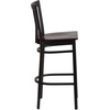 image:imageFlash Furniture HERCULES Series Black School House Back Metal Restaurant Barstool  Black Vinyl Seat Pack of 1Walnut Wood SeatBlack Metal Frame